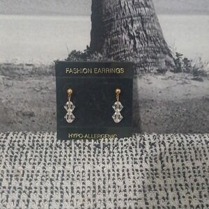 Gold and Clear Fashion Earrings
